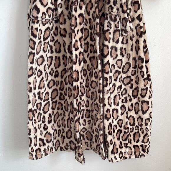 Natori super soft plush leopard print bath robe sz S - Picture 3 of 8
